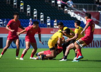 Skuad ragbi tujuh sebelah (7s) lelaki negara tewas 21-33 kepada China dalam aksi pembukaan Kumpulan A Sukan Asia Aichi-Nagoya 2026 hari ini. - IHSAN MSN