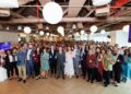 TRUDY Tan (enam kiri) dan Timbalan Ketua Perwakilan Kedutaan Besar Perancis di Malaysia, Olivier Sigaud (tengah) bersama warga kerja Sanofi pada majlis perasmian tempat kerja baharu Sanofi Malaysia di Exchange 106, Kuala Lumpur di sini hari ini.