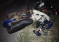Keadaan motosikal mangsa selepas terbabit kemalangan di Jalan Sepang - Salak, malam tadi.