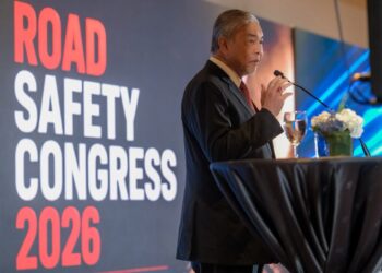 Timbalan Perdana Menteri, Datuk Seri Dr. Ahmad Zahid Hamidi bercakap ketika Majlis Perasmian Kongres Keselamatan Jalan Raya (RSC) 2026 di Pusat Pameran dan Perdagangan Antarabangsa Malaysia (MITEC) hari ini.