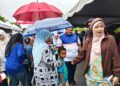 FADHLINA Sidek (kanan) ketika hadir pada Program Jelajah Negaraku: Aku Kasih Malaysia di Nibong Tebal, Pulau Pinang, hari ini.