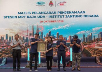 MAJLIS pelancaran penjenamaan stesen MRT Raja Uda – Institut Jantung Negara disempurnakan oleh Menteri di Jabatan Perdana Menteri (Wilayah Persekutuan), Hannah Yeoh di Institut Jantung Negara (IJN) hari ini.- UTUSAN/  M. FIRDAUS M. JOHARI