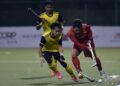 AKSI skuad hoki kebangsaan menentang China dalam kempen Piala Sultan Johor (SOJC) edisi ke-14 di Stadium Hoki Johor, Taman Daya, semalam. Malaysia menang 3-0. - IHSAN KONFEDERASI HOKI MALAYSIA
