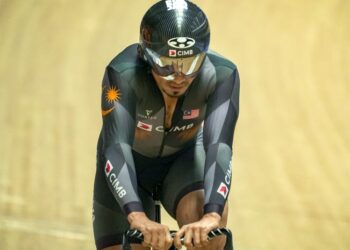 Azizulhasni Awang gagal ke separuh akhir acara keirin Kejohanan Berbasikal Trek Dunia 2026 di Shanghai, China, semalam. - UTUSAN/ISKANDAR ISHAK