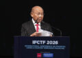 AZMAN Hashim berucap pada Persidangan Antarabangsa mengenai Jenayah Kewangan dan Pembiayaan Keganasan (IFCTF) 2026 di Pusat Konvensyen Kuala Lumpur, hari ini. - UTUSAN/SHIDDIEQIIN ZON