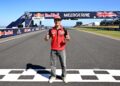 MARC Marquez bergambar di laluan utama Litar Phillip Island menjelang perlumbaan terakhir MotoGP di litar ikonik Australia itu hujung minggu ini. - AFP
