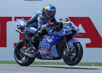 Pelumba BK8 Gresini Racing MotoGP, Alex Marquez beraksi pada sesi latihan kelas MotoGP pada perlumbaan Petronas Grand Prix of Malaysia 2026 (MotoGP) di Litar Antarabangsa Sepang di sini semalam. UTUSAN/AMIR KHALID