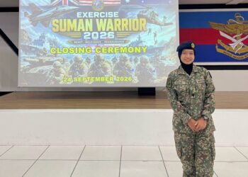 Ezzan Nur Husna ketika menyertai Eksesais Suman Warrior yang melibatkan anggota tentera daripada Malaysia, New Zealand, Australia, United Kingdom dan Singapura.