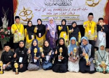 MURID Sekolah Agama Tun Sakaran (SATS) Semporna yang berjaya mengharumkan nama Sabah di peringkat kebangsaan. – IHSAN SATS