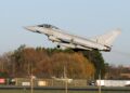 PESAWAT pejuang Typhoon dari pangkalan Tentera Udara Diraja Britain (RAF) di Coningsby berhampiran Lincoln, timur England.-AFP