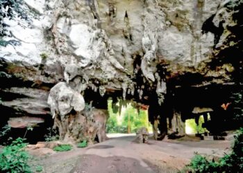 GUA Kota Gelanggi terletak kira-kira 30 kilometer dari Jerantut, Pahang sering dikunjungi pelancong dari dalam dan luar negara.