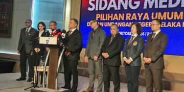 Ramlan Harun mengadakan sidang media Pilihan Raya Umum Dewan Undangan Negeri (DUN) Melaka ke-16 di sebuah hotel di Banda Hilir, hari ini.