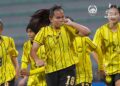 PENYERANG skuad wanita B-17 negara, Qaseh Riana Dafira Mohd Rafiuddin meraikan jaringan ketika berdepan Syria bagi aksi pertama Kumpulan E Kelayakan Pusingan Akhir Piala Asia Wanita B-17 2027 di Stadium Majlis Perbandaran Selayang, hari ini.-IHSAN Malaysia NT