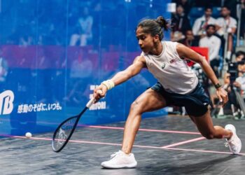 Sivasangari jadi tonggak Malaysia benam Jepun 2-0 pada separuh akhir skuasy berpasukan wanita Sukan Asia Aichi-Nagoya 2026 di Nagoya, Jepun, hari ini. - Ihsan WSF