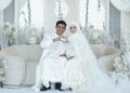 Syed Saddiq Abdul Rahman dan Bella Astillah selepas selesai majlis akad nikah di Kuala Lumpur semalam.
