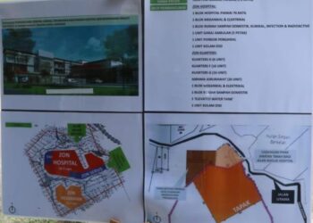 GAMBAR pelan lengkap bangunan, kemudahan dan fasiliti serta lokasi Hospital Daerah Maran yang diluluskan dalam Bajet 2023 sebelum PRU15. - UTUSAN/SALEHUDIN MAT RASAD