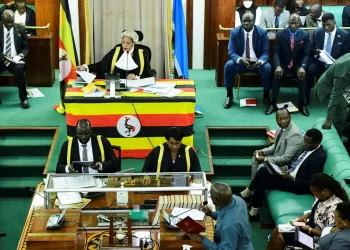 GAMBAR penggubal undang-undang Uganda semasa perbahasan rang undang-undang, semalam. -AGENSI