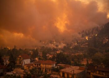 KEBAKARAN hutan di Pulau Euboea, Greece. – AFP