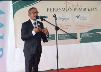 DR. Aslan Bacho berucap pada majlis  majlis perasmian The Sanctuary Pusrawi.