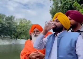 BHAGWANT Mann mengalami sakit perut beberapa hari selepas minum air sungai Kali Bein. - TWITTER