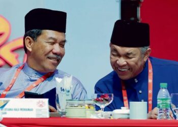 TIMBALAN Perdana Menteri mewakili UMNO menjadi persoalan hangat berikutan Ahmad Zahid Hamidi (kanan) dan Mohamad Hasan (kiri)  bertanding dalam PRU15 dan menang kerusi Parlimen masing-masing.