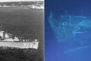 BANGKAI kapal pemusnah tentera Amerika Syarikat, Sammy B ditemukan selepas karam pada Oktober 1944. - AGENSI