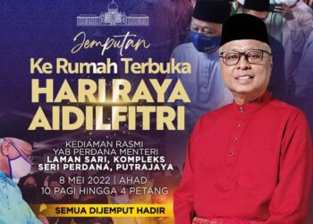 Ismail Sabri Yaakob menjemput Keluarga Malaysia meriahkan rumah terbuka Aidilfitri di Seri Perdana pada 8 Mei.