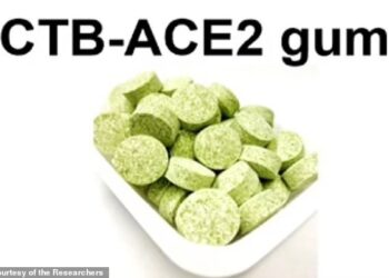 GULA-gula getah itu mengandungi salinan protein ACE2 yang ditemukan dalam permukaan sel. - AGENSI