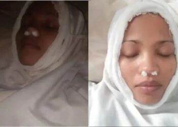 WANITA sanggup dibungkus kain kafan demi mengelak bayar hutang.-FB  