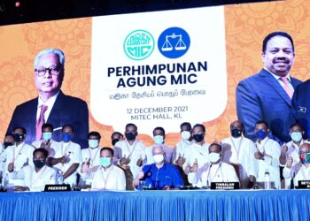 ISMAIL Sabri Yaakob ketika Perhimpunan Agung MIC di Kuala LUmpur.