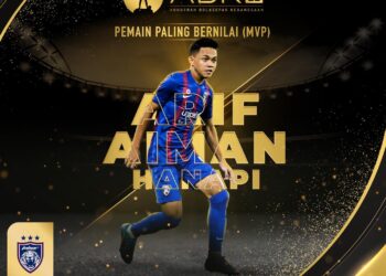 ARIF Aiman dinobatkan sebagai Pemain Paling Bernilai (MVP) pada majlis Anugerah Bolasepak Kebangsaan 2022 (ABK22)