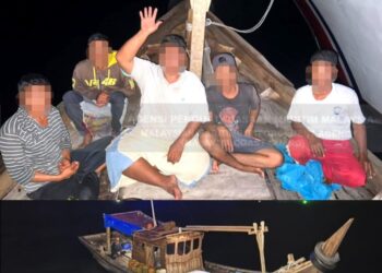SEBUAH bot yang dikendalikan lima nelayan Indonesia ditahan Maritim Malaysia di perairan Pulau Pinang malam tadi selepas dipercayai menceroboh perairan negara.