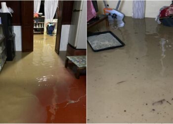 Dua buah rumah di Kampung Legung Ulu, Rembah terjejas banjir dalam kejadian awal pagi tadi.