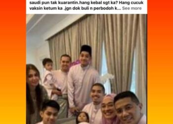 TANGKAP layar hantaran Facebook Ummi Hafilda Ali yang mendakwa Azmin dan keluarga berkumpul pada hari raya pertama.