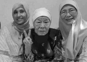 MARIAH Khamis (tengah) iaitu ibu Dr Wan Azizah Wan Ismail (kanan) meninggal dunia awal pagi ini. - GAMBAR FACEBOOK NURUL IZZAH