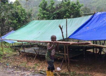 BANGSAL sementara yang dibina penduduk Orang Asli di Pasir Linggi, Pos Lebir, Gua Musang, Kelantan.