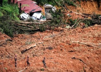 Keadaan tanah runtuh di tapak perkhemahan di Father’s Organic Farm, Hulu Selangor.