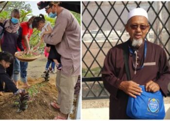 JENAZAH Ahmad Bahtim disemadikan di Tanah Perkuburan Islam Bagan Pinang, selepas solat Zuhur, siang tadi. Gambar kanan Allahyarham AHMAD BAHTIM KHALID