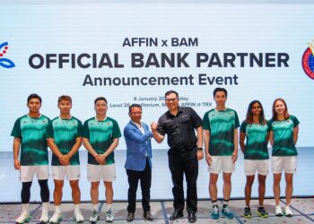 BAM mengumumkan kerjasama strategik bersama Affin Group selama dua tahun sehinga Sukan Olimpik Paris 2024. (Foto: BAM)