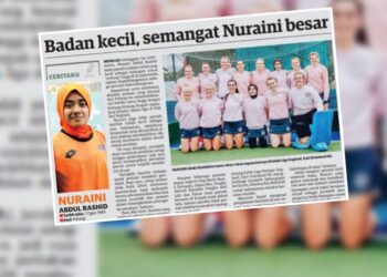 NURAINI Abdul Rashid bersama rakan-rakan sepasukannya di kelab Liga England, East Grinstead HC.