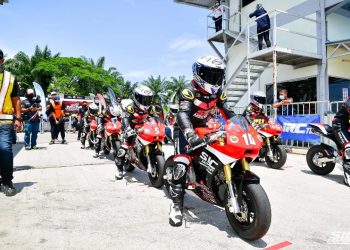 PARA pelumba cilik tidak sabar untuk menggegar Litar Kart Antarabangsa Sepang (SIKC) dalam dalam pusingan kedua Kejuaraan SIC MiniGP, Ahad ini. - IHSAN SIC