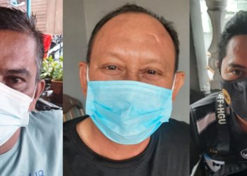 (Dari kiri) AMRAN HASHIM , AZMAN DOLAH dan TARMIZI MUSTAFA