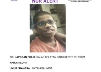 POLIS mengeluarkan hebahan pencarian Nur Alert dalam usaha mengesan Kelvin yang hilang sejak 21 Mac lalu.