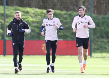 PEMAIN Manchester United melakukan persiapan akhir di Pusat Latihan Trafford di Carrington, Manchester menjelang pertemuan menentang Newcastle United.