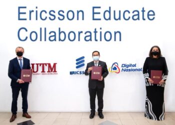 MAJLIS menandatangani kerjasama antara Ericsson, UTM dan DNB dalam bidang pendidikan 5G.