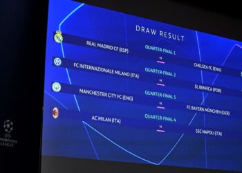 UNDIAN suku akhir Liga Juara-Juara yang berlangsung di Nyon, Switzerland hari ini. - AFP