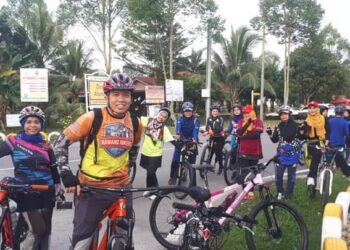 Wajah ceria peserta yang tidak sabar-sabar mahu memulakan kayuhan Berbasikal Mesra Santai Alam sekitar Batang Kali, Selangor, baru-baru ini.