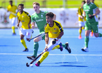 Skuad Malaysia tumpas 0-3 kepada Ireland dalam aksi separuh akhir Piala Negara-Negara di Potchefsroom, Afrika Selatan. Foto 
FIH/ WORLDSPORTPICS
