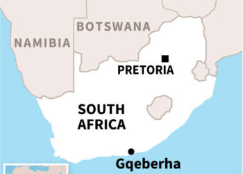 PETA menunjukkan tempat kejadian tembakan rambang di majlis harijadi di Gqeberha, Afrika Selatan. -AGENSI