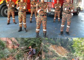 SEBAHAGIAN anggota STORM yang terlibat dalam misi penyelamatan di beberapa lokasi tanah runtuh yang berlaku di Negeri Sembilan baru-baru ini. – UTUSAN/ZAKKINA WATI AHMAD TARMIZI